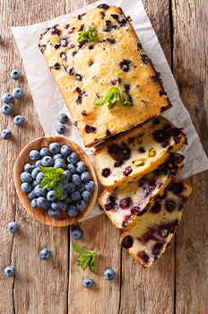 Κέικ με μπανάνα & μύρτιλα